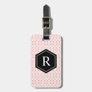 Black & Pink Trellis   Luggage Tag
