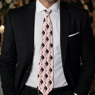 Black Pink Tribal Dragon Tie