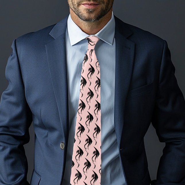 Black Pink Tribal Dragon Tie (Creator Uploaded)