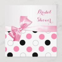 Black, pink, white polka dots Bridal shower