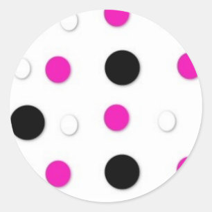 Black/Pink/White Polka Dots Stickers