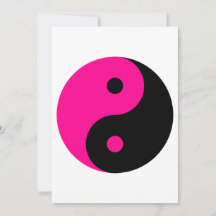 black pink yin yang invitation