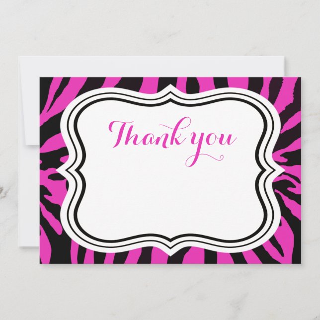 Black pink zebra fashion animal girl thank you (Front)