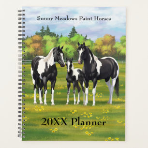 Black Pinto Paint Quarter Horses In Summer Pasture Planner