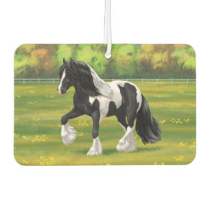 Black Pinto Piebald Gypsy Vanner Draught Horse Air Freshener