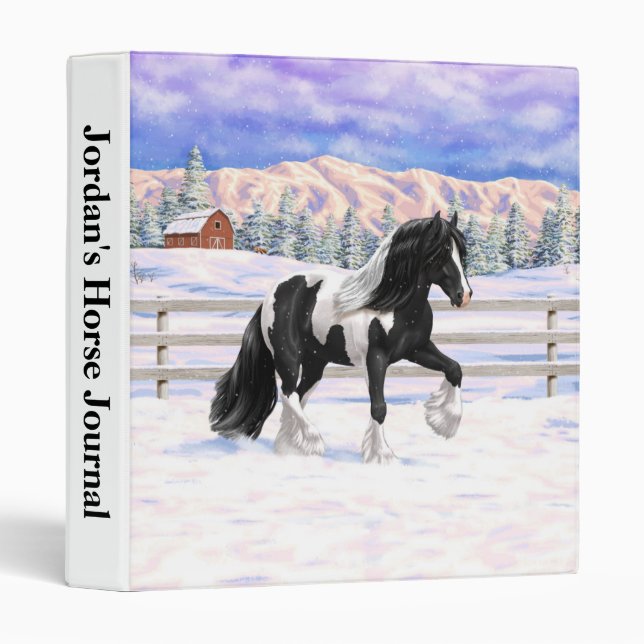 Black Pinto Piebald Gypsy Vanner Draught Horse Binder (Front/Spine)