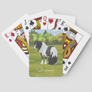Black Pinto Piebald Gypsy Vanner Draught Horse Playing Cards