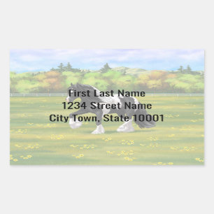 Black Pinto Piebald Gypsy Vanner Draught Horse Sticker