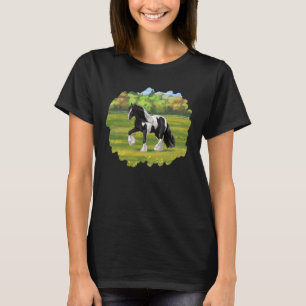 Black Pinto Piebald Gypsy Vanner Draught Horse T-Shirt