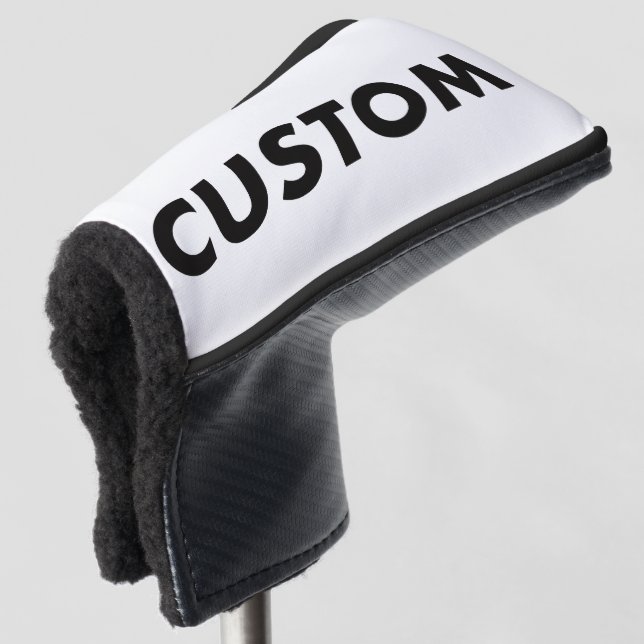 BLACK Piping Custom Golf Putter Headcover Blank (3/4 Front)