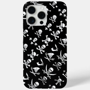 BLACK PIRATE BANNERS SKULL,CROSSED BONES,SWORDS iPhone 15 PRO MAX CASE