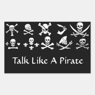 BLACK PIRATE BANNERS SKULL,CROSSED BONES,SWORDS STICKER