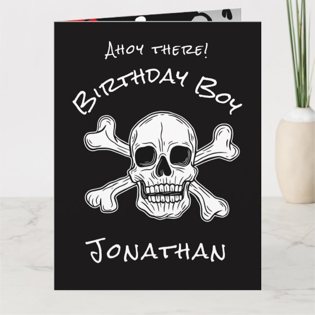 Black Pirate Crossbones Card (Front)