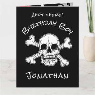 Black Pirate Crossbones Card