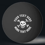 Black pirate flag skull and bones table tennis ping pong ball<br><div class="desc">Black pirate flag skull and bones table tennis Ping Pong Ball. Funny sports Birthday gift for men, women and kids. Personalized pingpong balls for tabletennis player, fan, coach, children etc. Personalize with text, name, quote or monogram initial letters. Custom game supplies for children and adults. Jolly roger logo. Available in...</div>