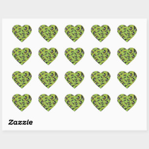 Black Pirate Flag Skulls White Bones Raiding Heart Sticker