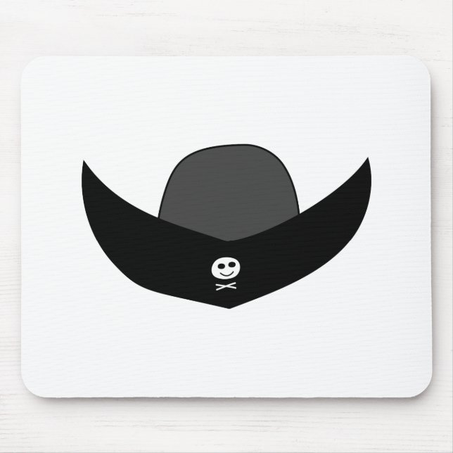 Black Pirate Hat Illustration. Mouse Pad (Front)