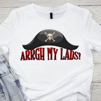 Black Pirate Hat with Red Text 'Arrgh My Lads!'
