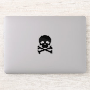 Black Pirate Skull on White Background