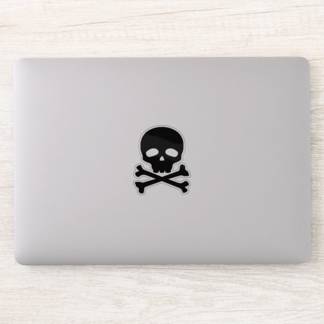 Black Pirate Skull on White Background (Computer)