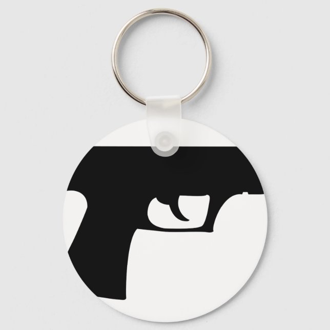 black pistol - gun keychain (Front)