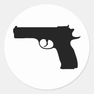 black Pistol icon Classic Round Sticker