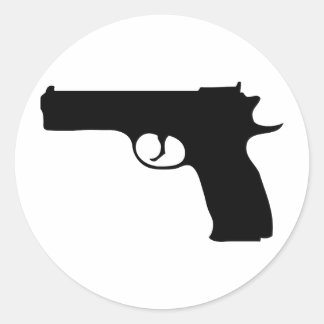 black Pistol icon Classic Round Sticker