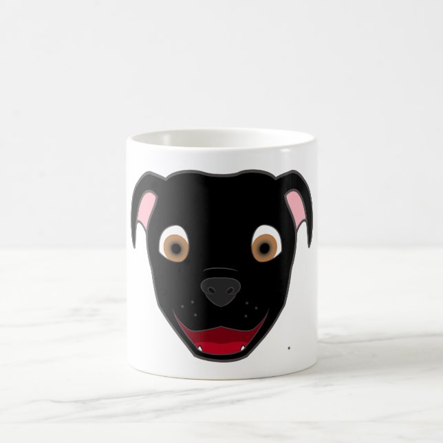 Black Pitbull Face Coffee Mug (Center)
