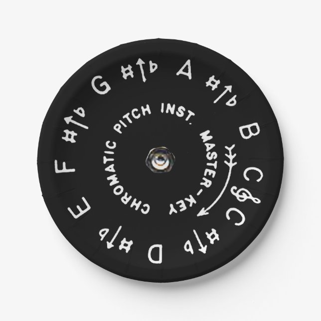 Black Pitch Pipe Paper Plate (Front)