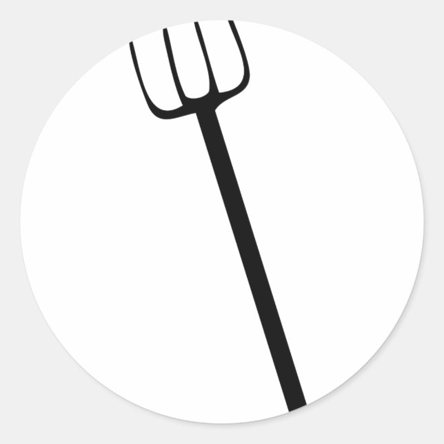 black pitchfork classic round sticker (Front)