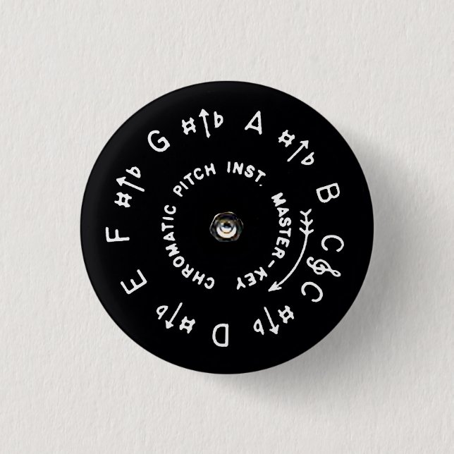 Black Pitchpipe Small 1 Inch Round Button (Front)