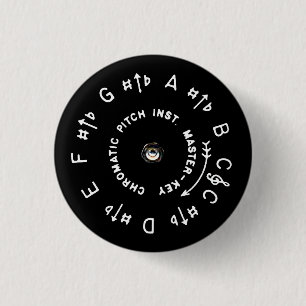 Black Pitchpipe Small 1 Inch Round Button