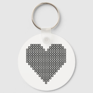 Black pixel heart keychain