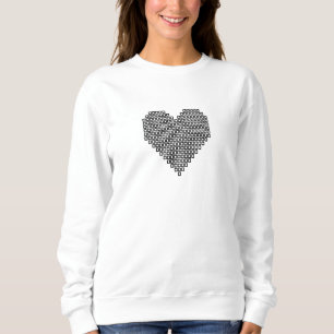 Black pixel heart sweatshirt