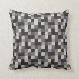 Black Pixels   Pixelated Pattern   Gamer Throw Pillow