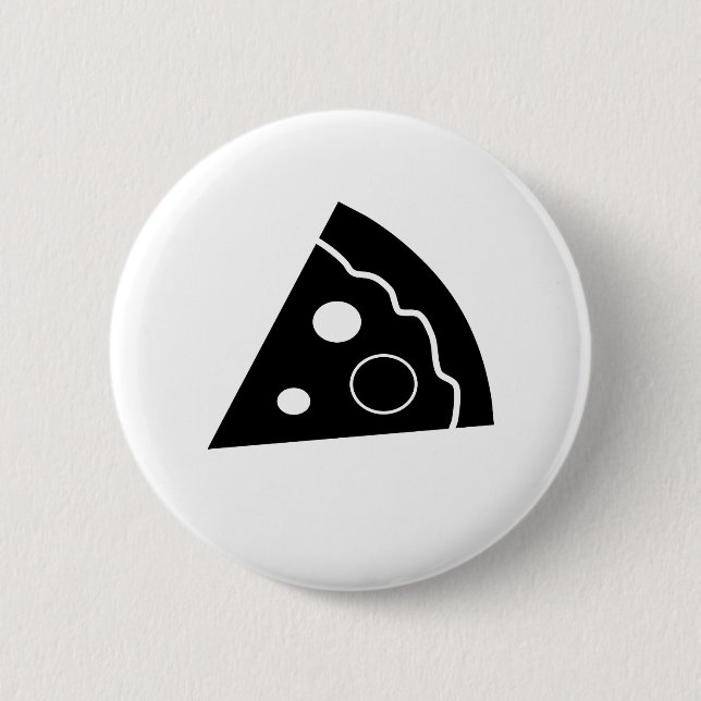 Black Pizza 2 Inch Round Button (Front)
