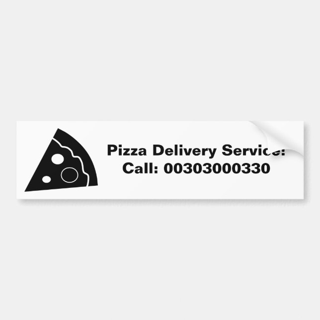 Black Pizza, Pizza Delivery Service, Bumper Sticker (Front)