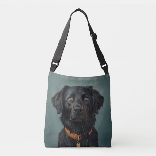 Black Placoted Retriever Crossbody Bag (Front)