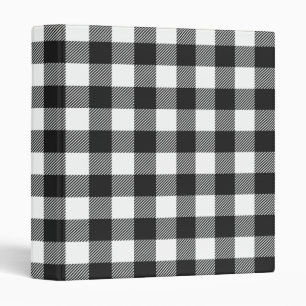Black Plaid Buffalo Check Pattern Binder