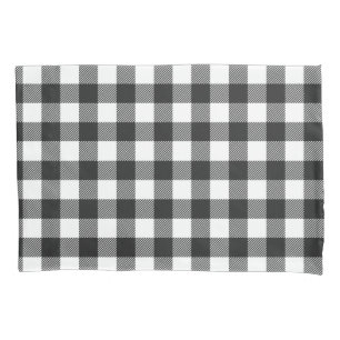 Black Plaid Buffalo Check Pattern Pillowcase