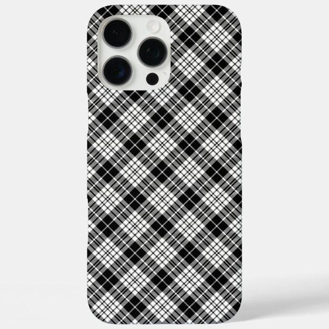 Black Plaid Case-Mate iPhone Case (Back)