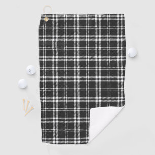 Black Plaid Golf Towel