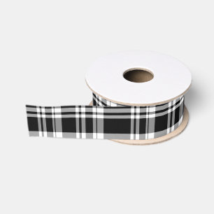 Black Plaid Grosgrain Ribbon