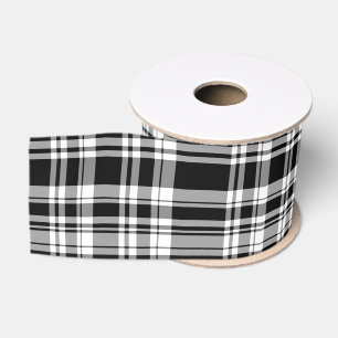 Black Plaid Grosgrain Ribbon