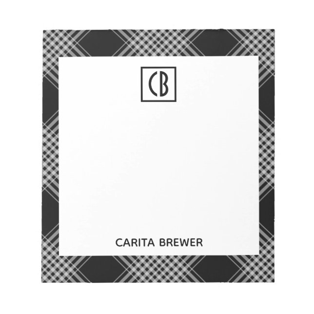 Black Plaid Notepad (Front)