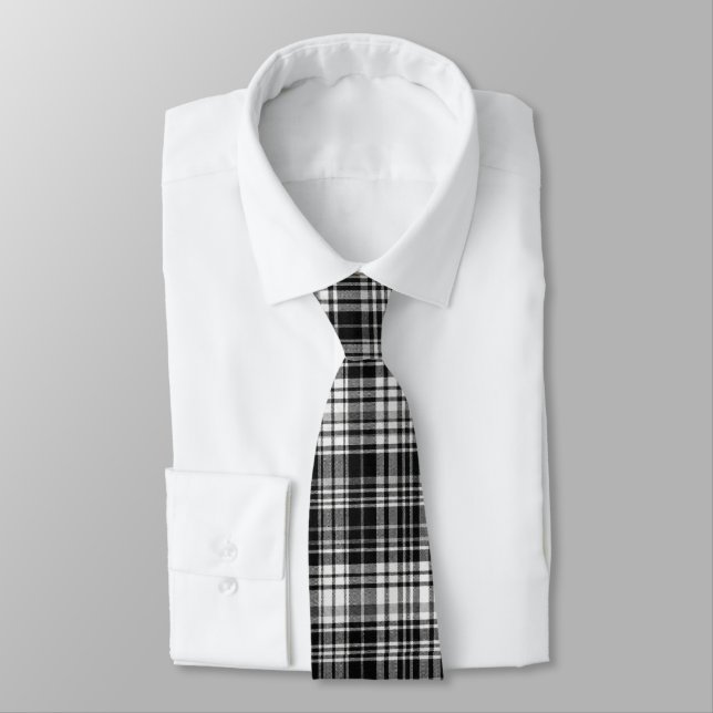 Black Plaid Tie (Tied)