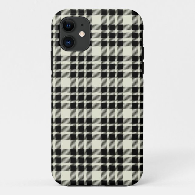 Black Plaid Universal iPhone 5 Case (Back)