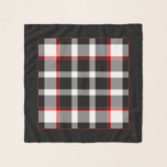 Black Plaid w Maroon & Red Square Chiffon Scarf<br><div class="desc">Black Plaid w Maroon & Red Square Chiffon Scarf.  Optional initials in corner.    Design by Claudine Boerner.</div>