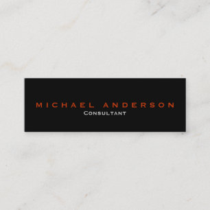 Black Plain Skinny Slim Size Business Card