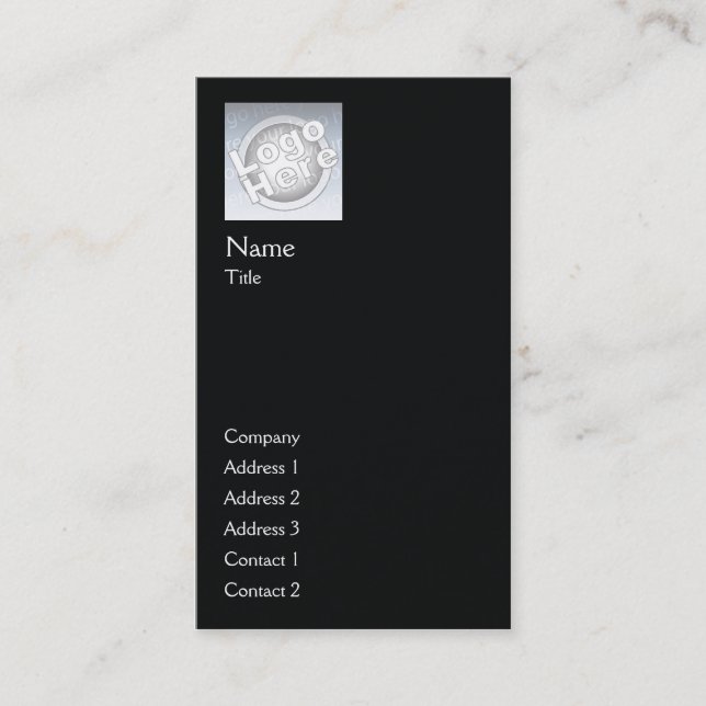 Black Plain Vertical - Business Card (Front)